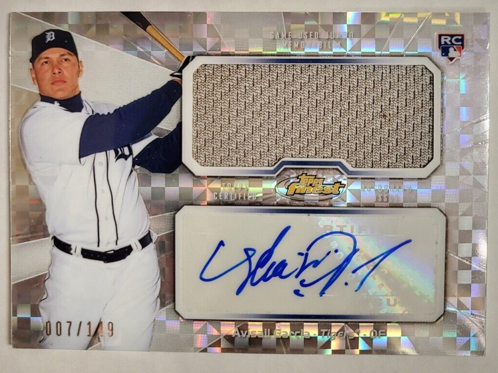 2013 TOPPS FINEST AVISALL GARCIA ROOKIE TIGERS AUTO JERSEY /149 BASEBALL CARD