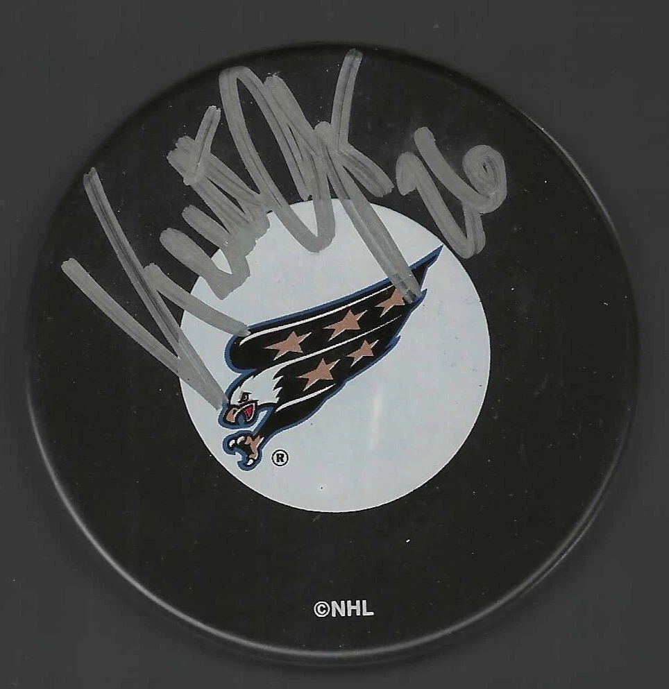 Keith Jones Signed Washington Capitals Eagle Logo Puck
