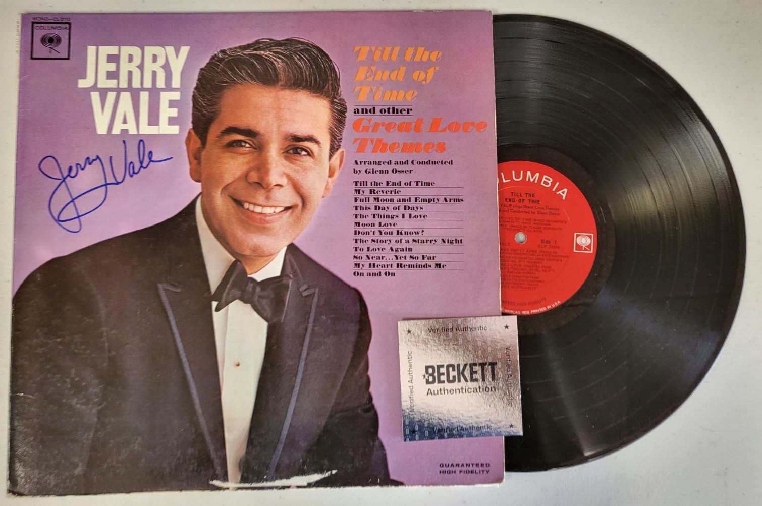 JERRY VALLE MUSIC LEGEND SIGNED AUTOGRAPHED VINYL RECORD ALBUM BECKETT AUTH
