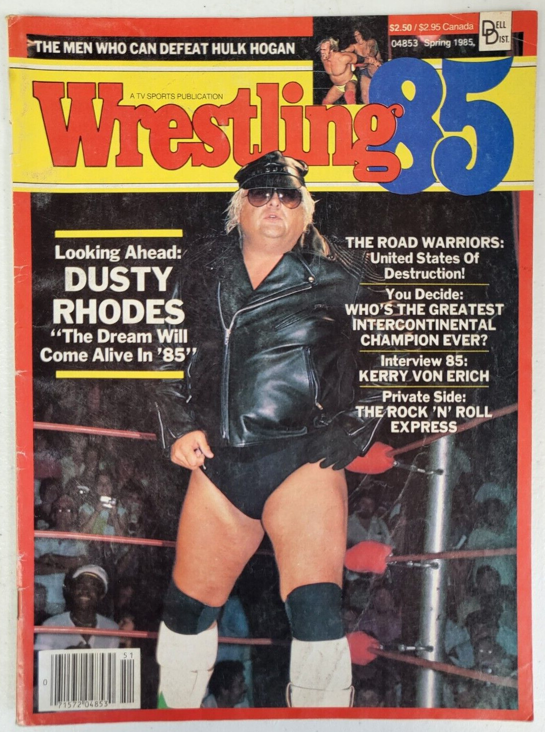VINTAGE WRESTLING 1985 MAGAZINE DUSTY RHODES COVER SPRING 1985 RARE COLLECTIBLE MEMORABILIA