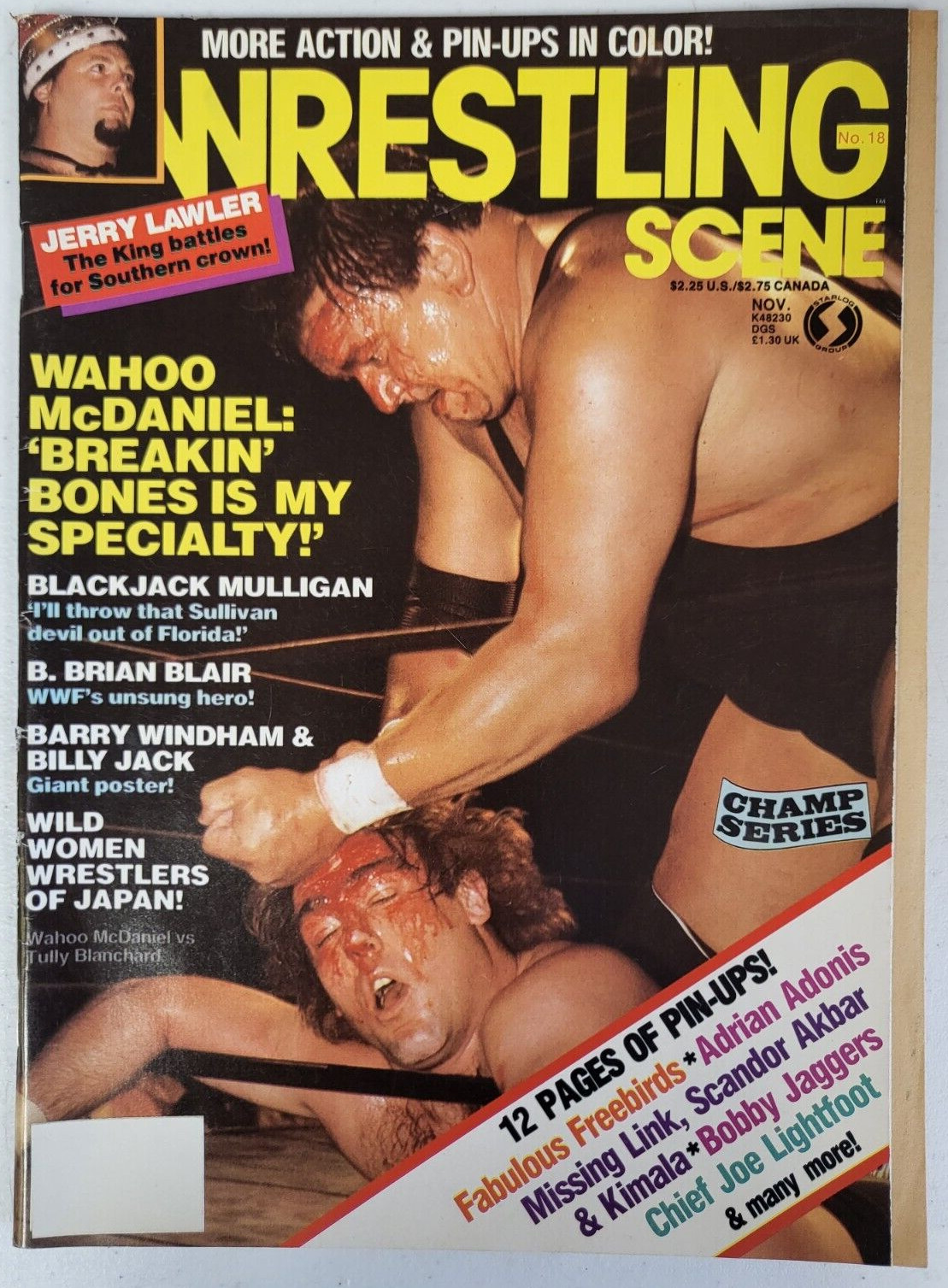 VINTAGE WRESTLING SCENE MAGAZINE WAHOO MCDANIEL COVER MAGAZINE RARE