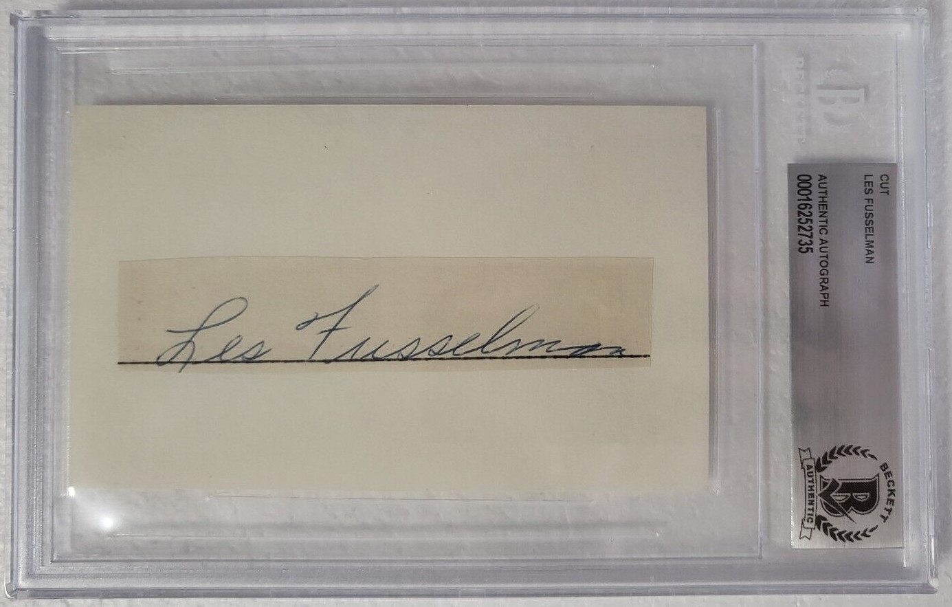LES FUSSELMAN ST. LOUIS CARDINALS SIGNED AUTO INDEX CARD BECKETT AUTHENTIC