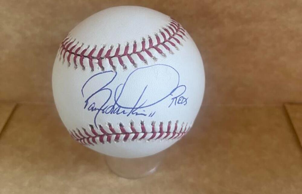 BARRY LARKIN REDS  SIGNED AUTOGRAPHED M.L. BASEBALL BECKETT AUTH