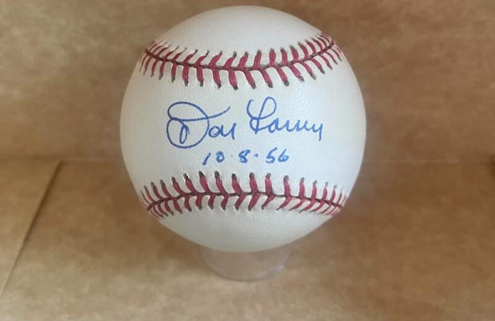 DON LARSEN 10-8-56 PG YANKEESSIGNED AUTOGRAPHED A.L. BALL BECKETT AUTH