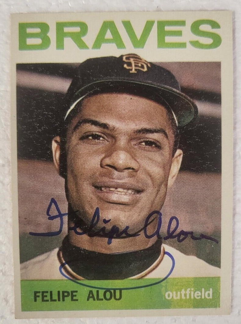 1964 TOPPS FELIPE ALOU GIANTS/BRAVES SIGNED AUTOGRAPHED AUTO CARD #65 W/COA