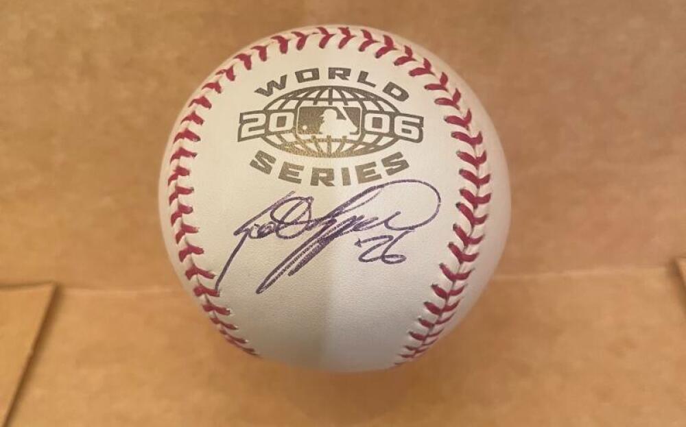 SCOTT SPIEZIO CARDINALS SIGNED AUTO 2006 WORLD SERIES BASEBALL  JSA AUTH