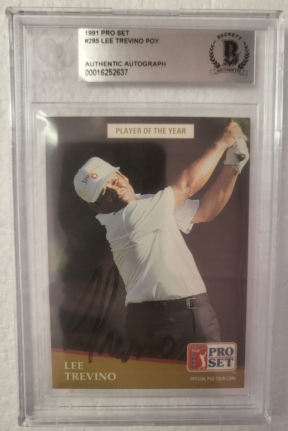 1991 PRO SET LEE TREVINO PGA GOLF LEGEND AUTO AUTOGRAPH SIGNED CARD #285 BECKETT