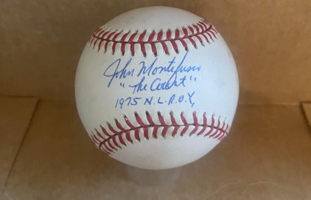 JOHN MONTEFUSCO COUNT 1975 N.L. ROY SIGNED AUTO N.L. BASEBALL JSA AUTH