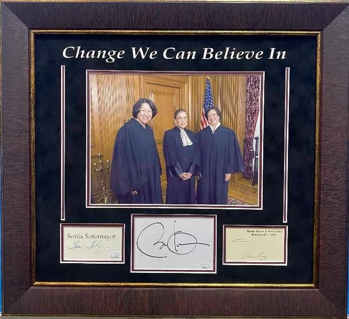Barack Obama Sonia Sotomayor Elen Kagan Supreme Court Signed Autograph Photo JSA