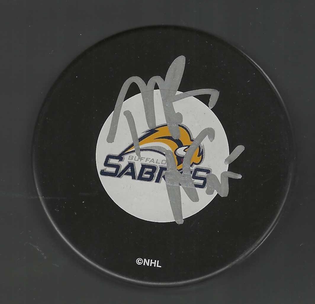 Mike Grier Signed Buffalo Sabres 2006-2012 Logo Puck