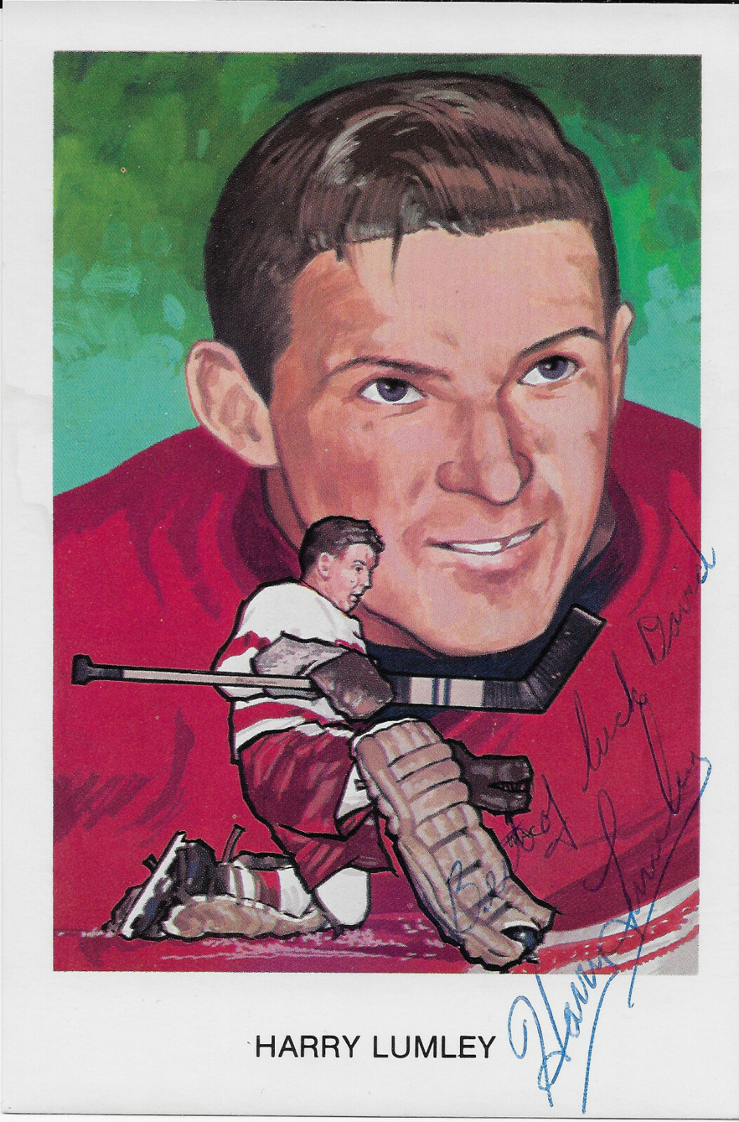 Harry Lumley Signed 1983 Hockey Hall Of Fame Cartophilium Postcard