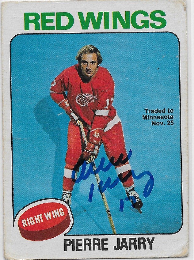 Pierre Jarry Signed 1975-76 O-Pee-Chee Card #359 With Rare Traded To Minnesota