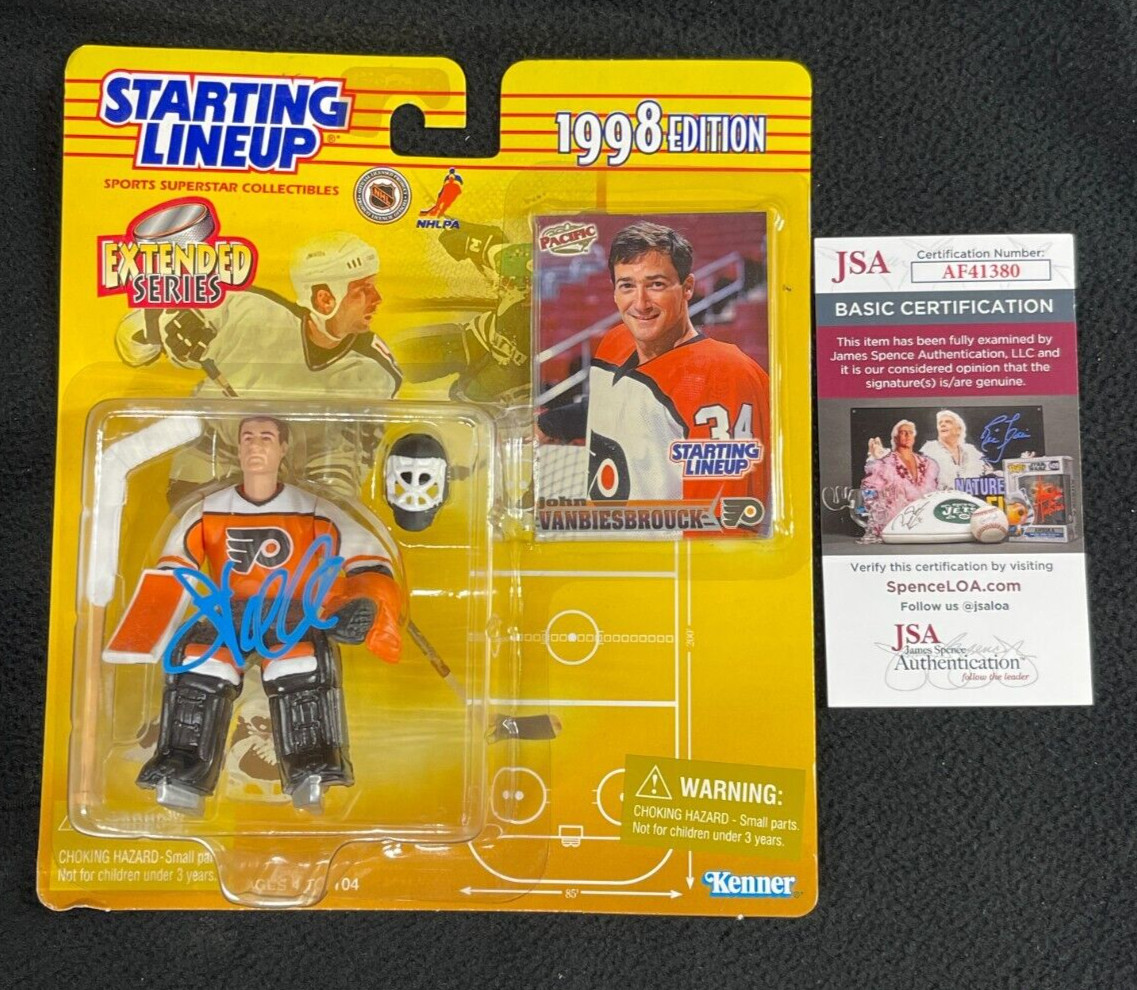 John Vanbiesbrouck Signed Philadelphia Flyers Starting Lineup Figure JSA COA