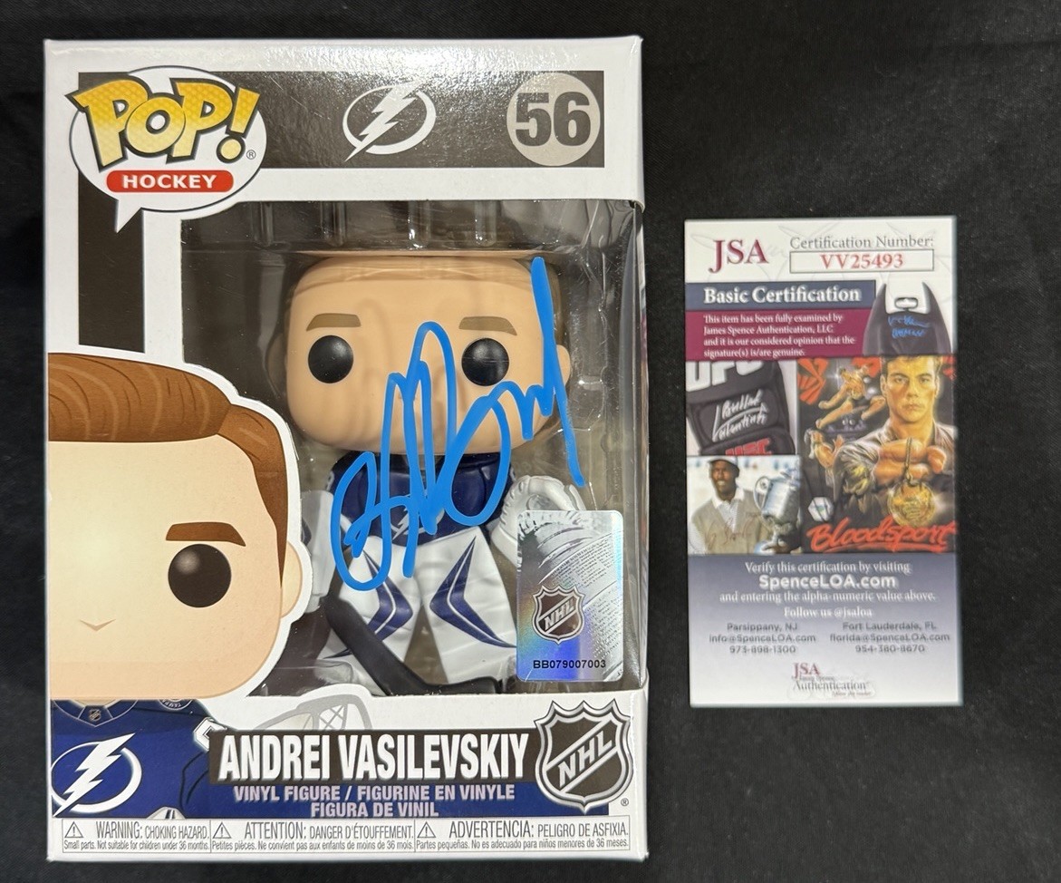 Andrei Vasilevskiy Signed Tampa Bay Lightning Funko Pop Figure JSA COA