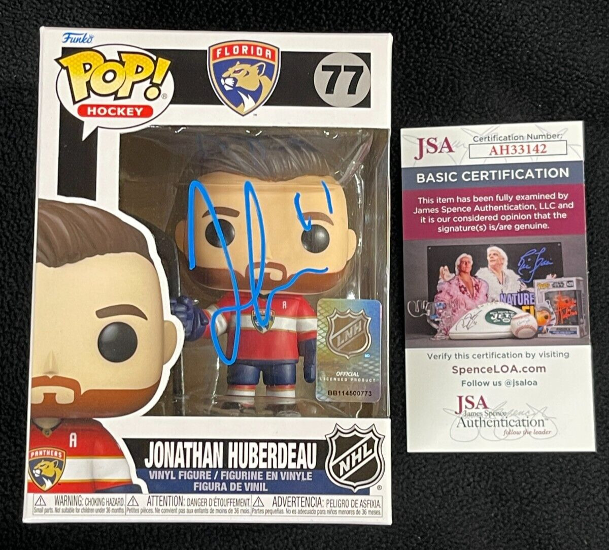 Jonathan Huberdeau Signed Florida Panthers Funko Pop Figure JSA COA