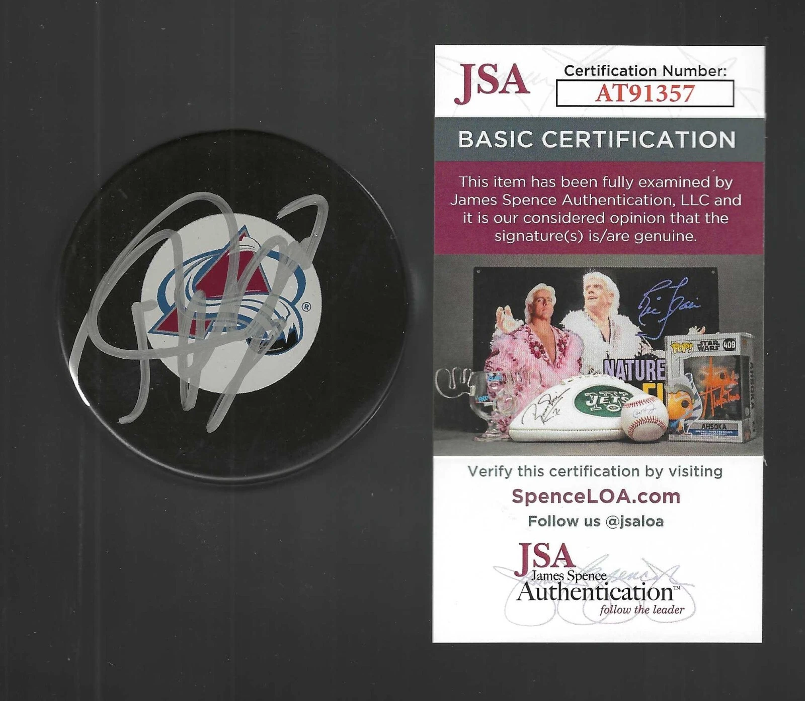 Teemu Selanne Signed Colorado Avalanche Puck JSA COA