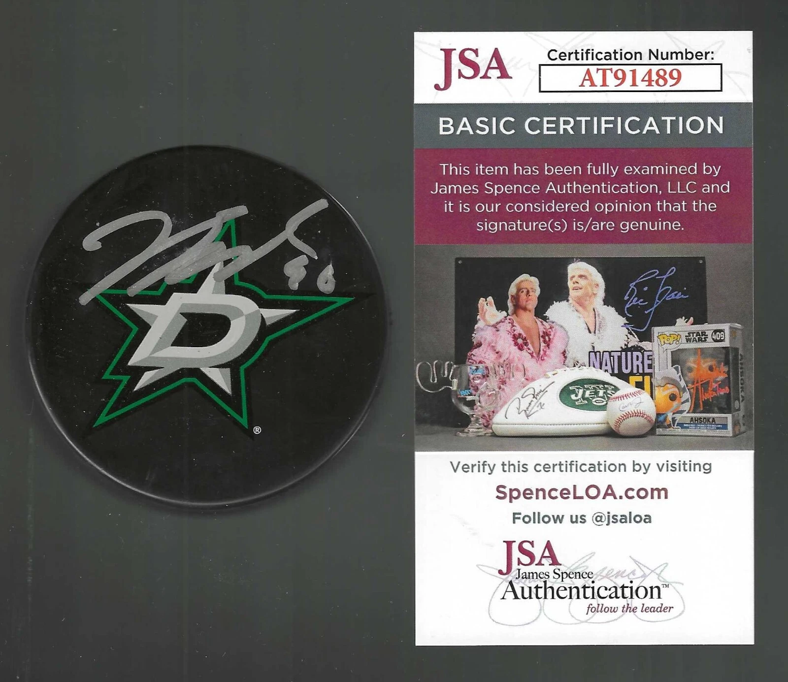 Jason Spezza Signed Dallas Stars Souvenir Puck JSA COA