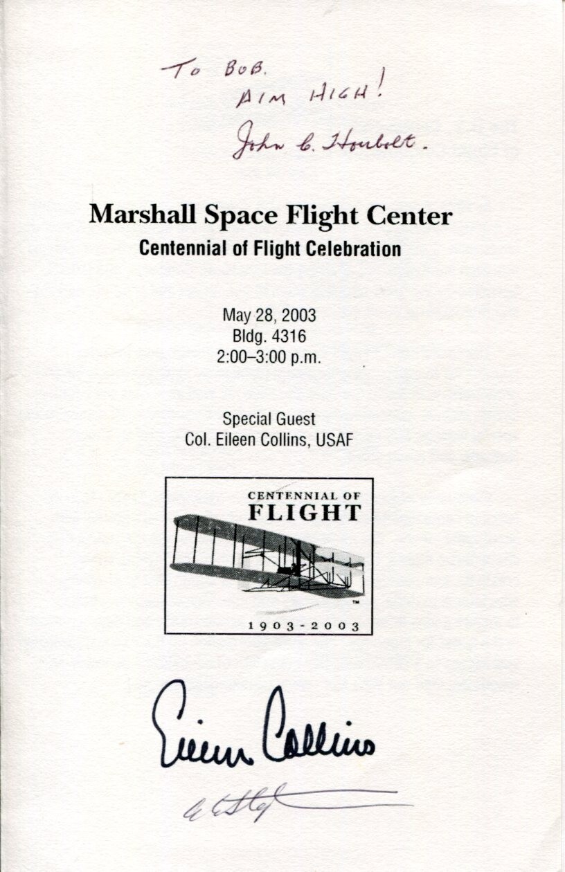 Eileen Collins NASA Astronaut Wm Pilot Shuttle & John Houbolt Signed Autograph