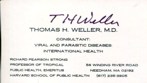 Thomas Huckle Weller Nobel Prize Medicine Virologist Polio Signed Autograph Biz