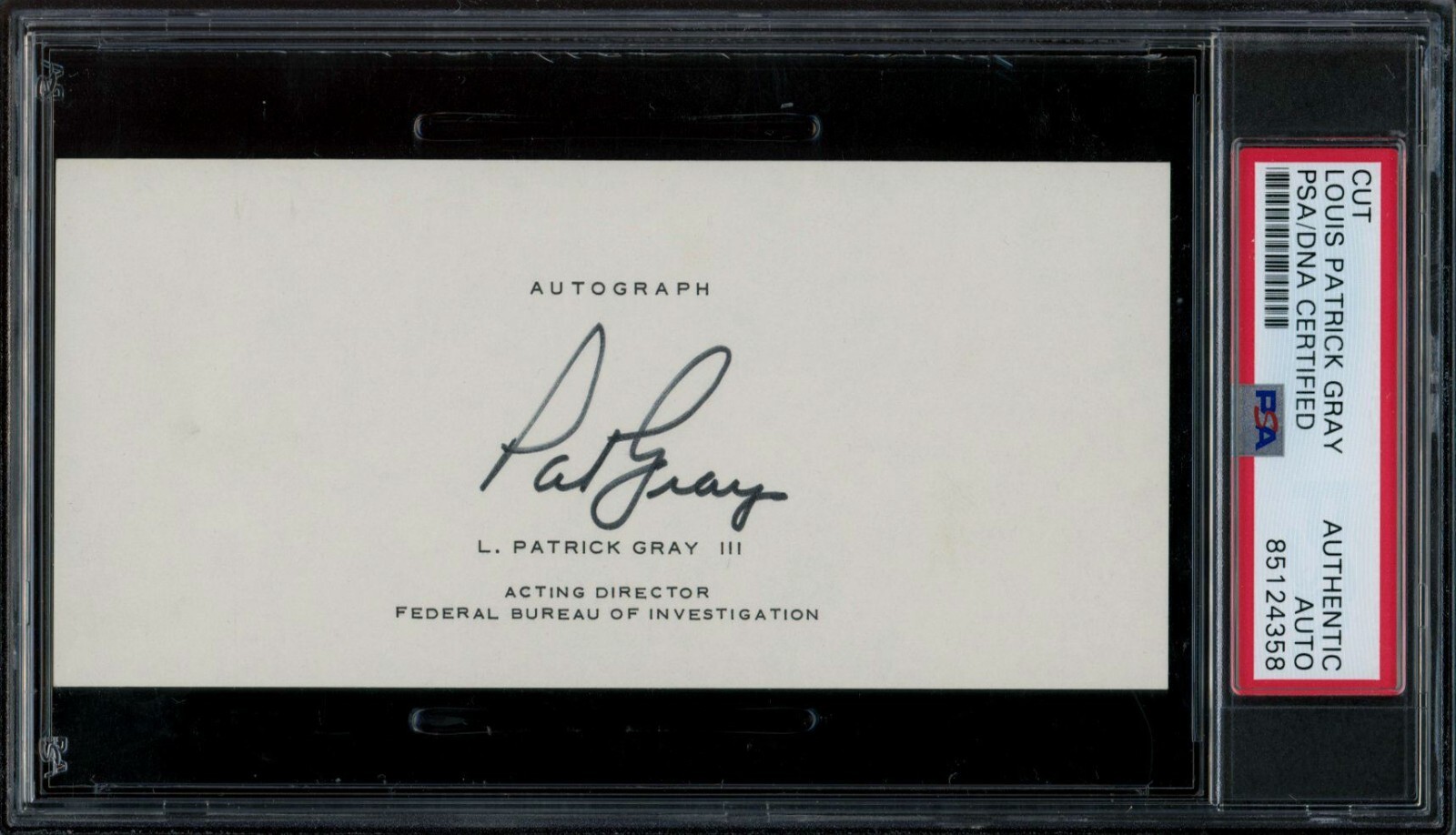 L. Patrick Gray FBI Director Watergate Nixon Rare Signed Autograph PSA DNA Slab