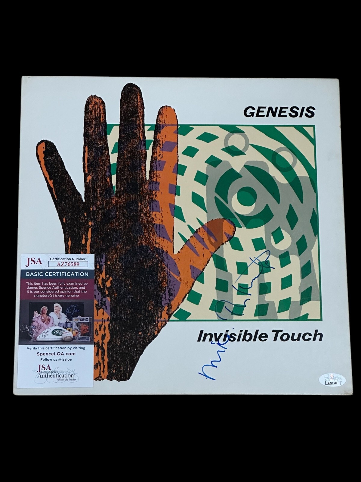 Mike Rutherford Genesis Invisible Touch Rare Signed Autograph Album Cover JSA