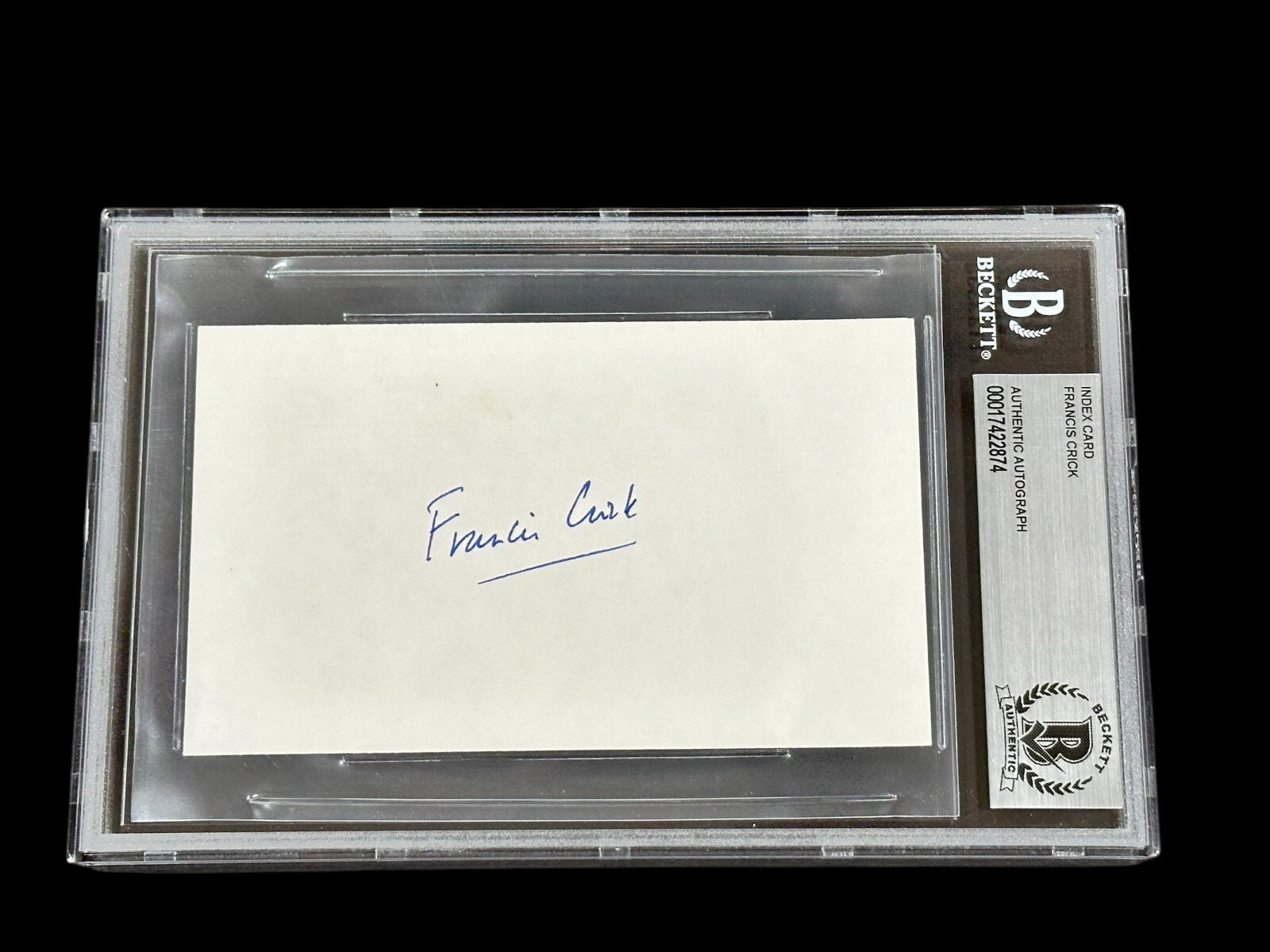 Francis Crick DNA Double Helix Nobel Prize Signed Autograph Beckett BAS Slab
