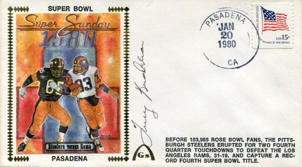 Terry Bradshaw Pittsburgh Steelers 4x Super Bowl HOF Signed Autograph FDC JSA