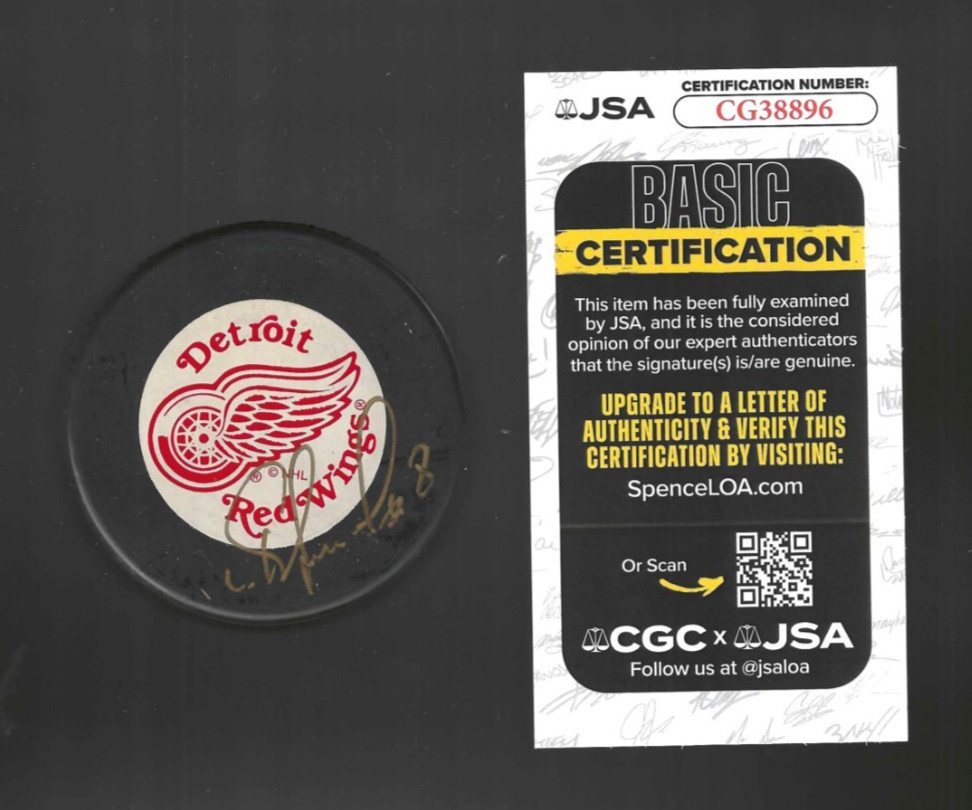 Igor Larinonov Signed Detroit Red Wings Trench Puck JSA COA