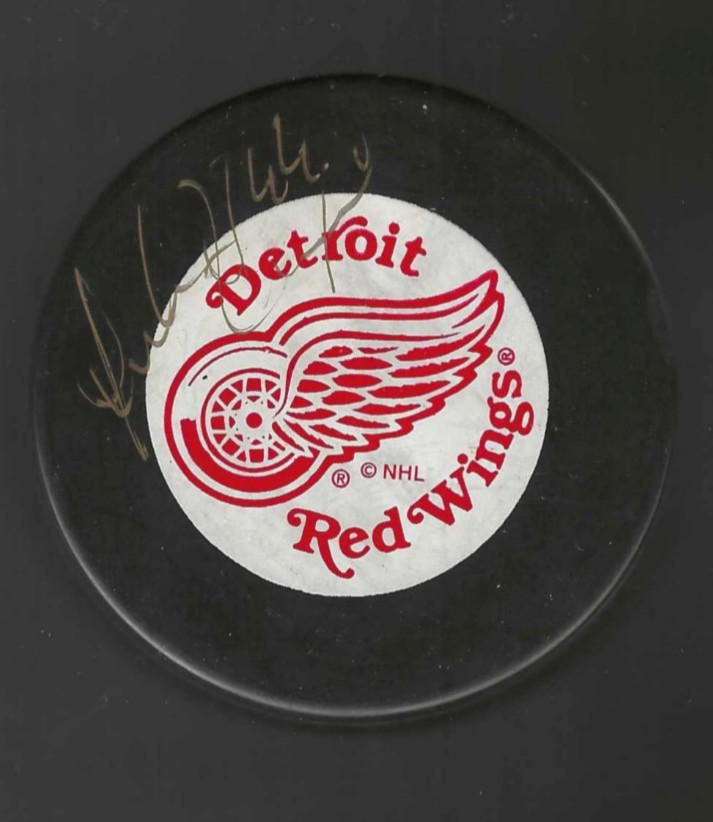 Anders Eriksson Signed Detroit Red Wings Trench Puck