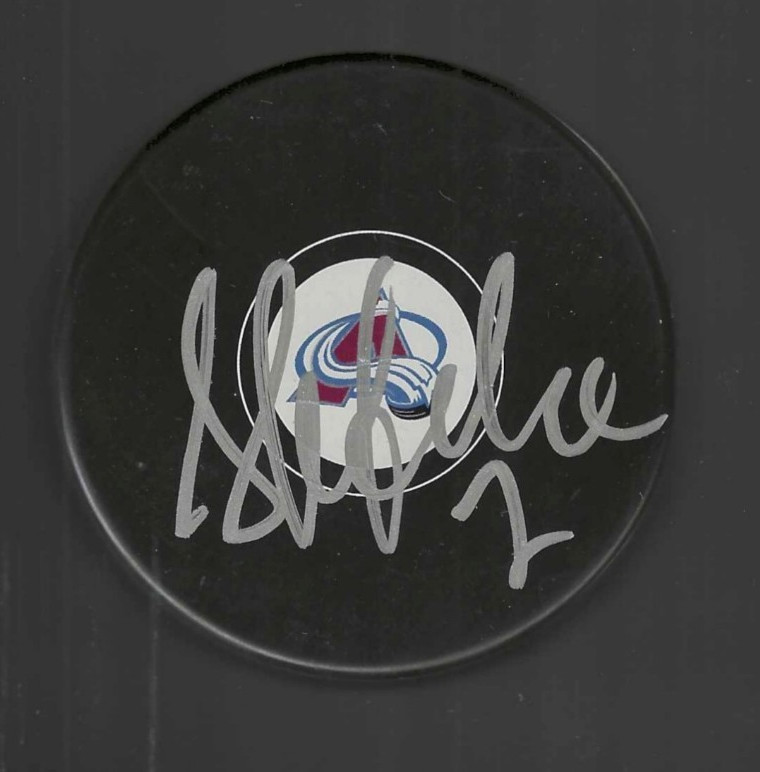 Sylvain Lefebvre Signed Colorado Avalanche Puck