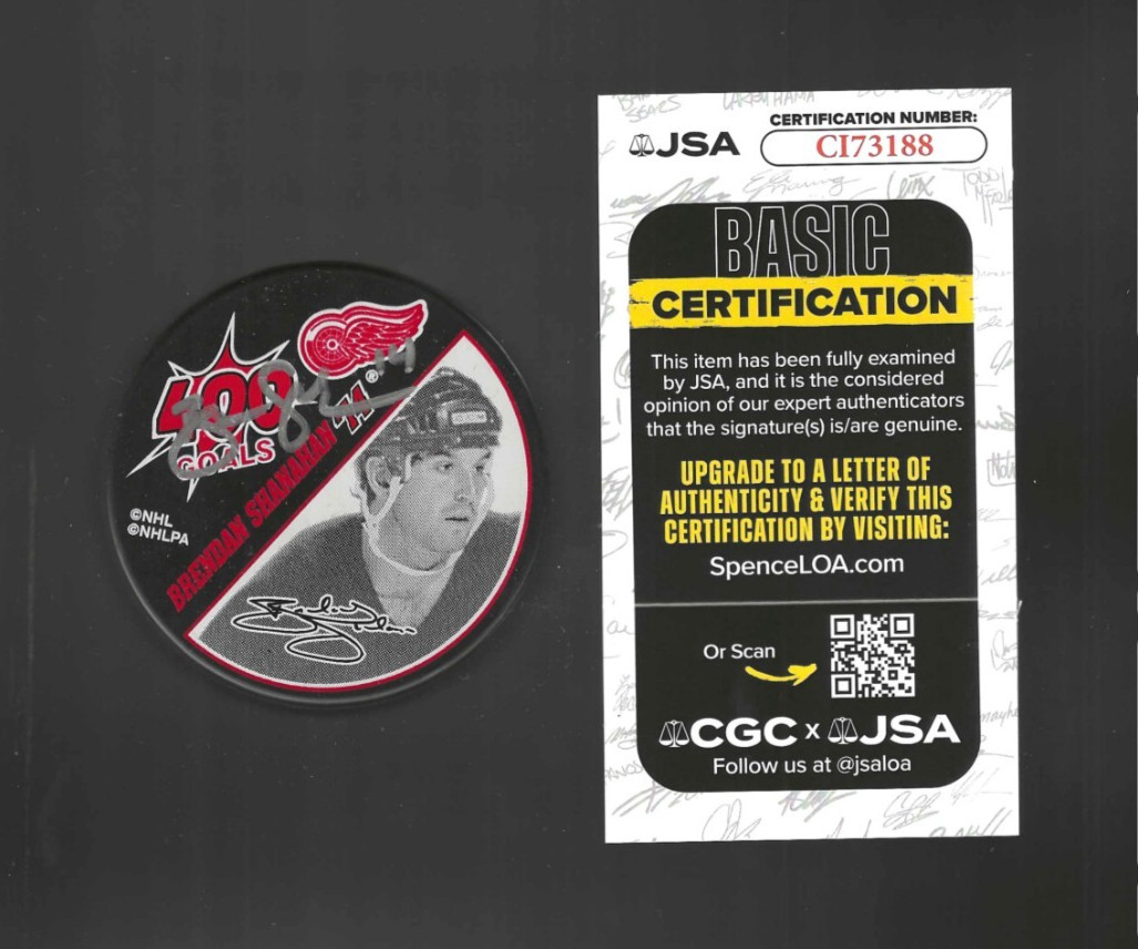 Brendan Shanahan Signed Detroit Red Wings 400 Goals Puck JSA COA