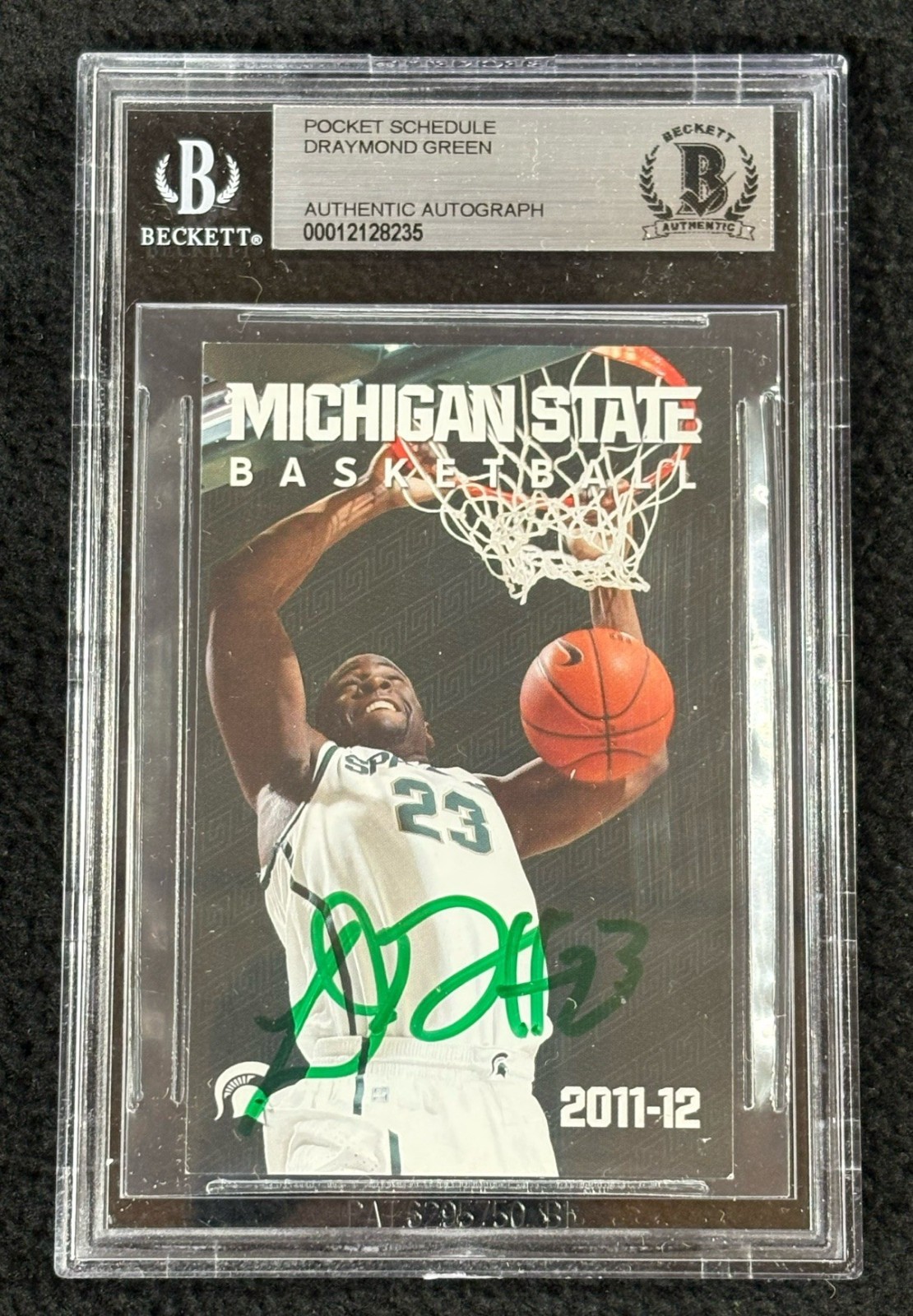 Draymond Green Signed Michigan State Spartans Pocket Schedule Beckett Certified