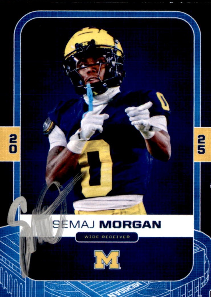 Semaj Morgan Signed 2025 Valiant Michigan Wolverines Card JSA COA