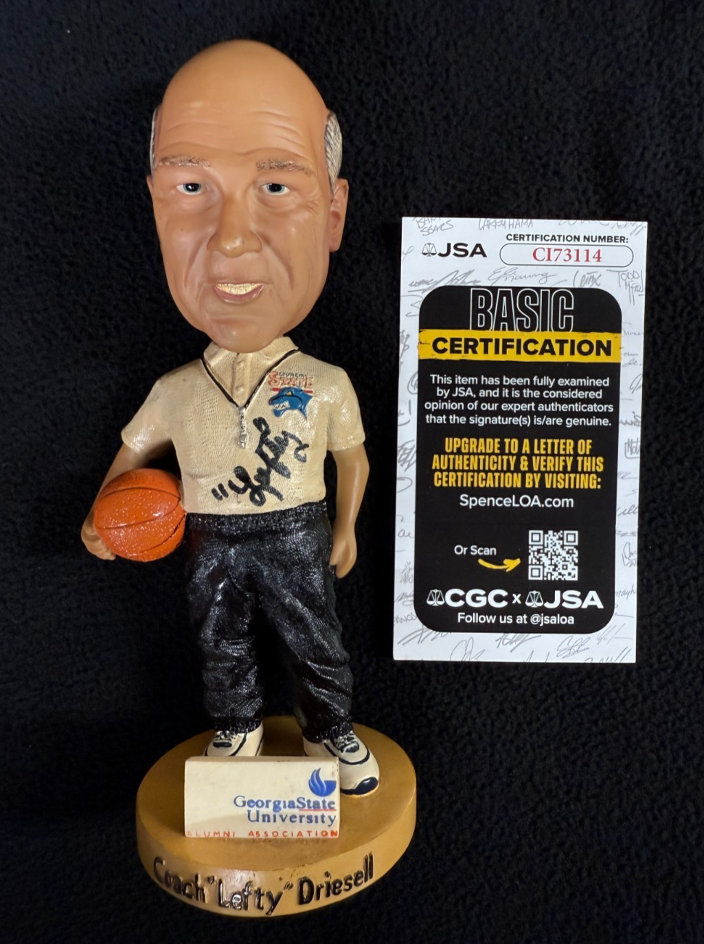 Lefty Driesell Signed Georgia State Panthers Bobblehead Figure JSA COA