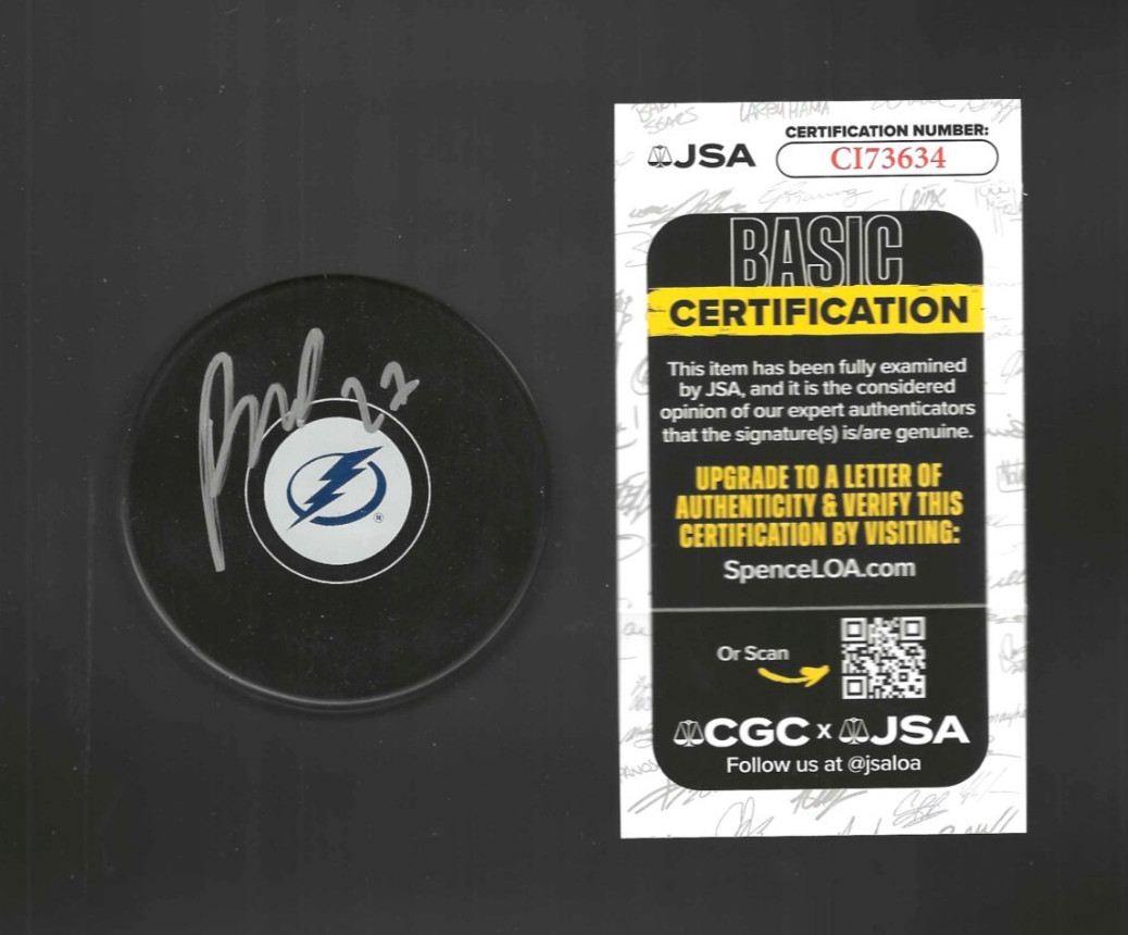 Ryan McDonagh Signed Tampa Bay Lightning Puck Signed In Silver JSA COA