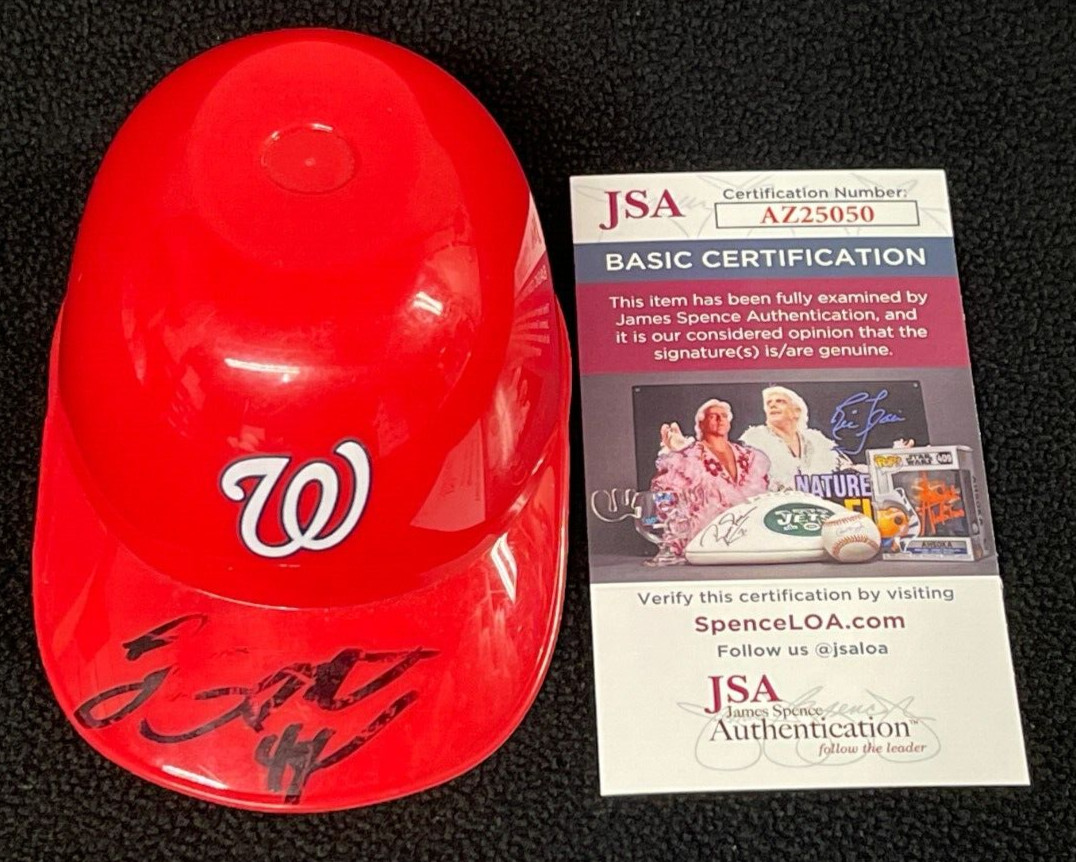 Lastings Milledge Signed Washington Nationals Mini Ice Cream Helmet JSA COA