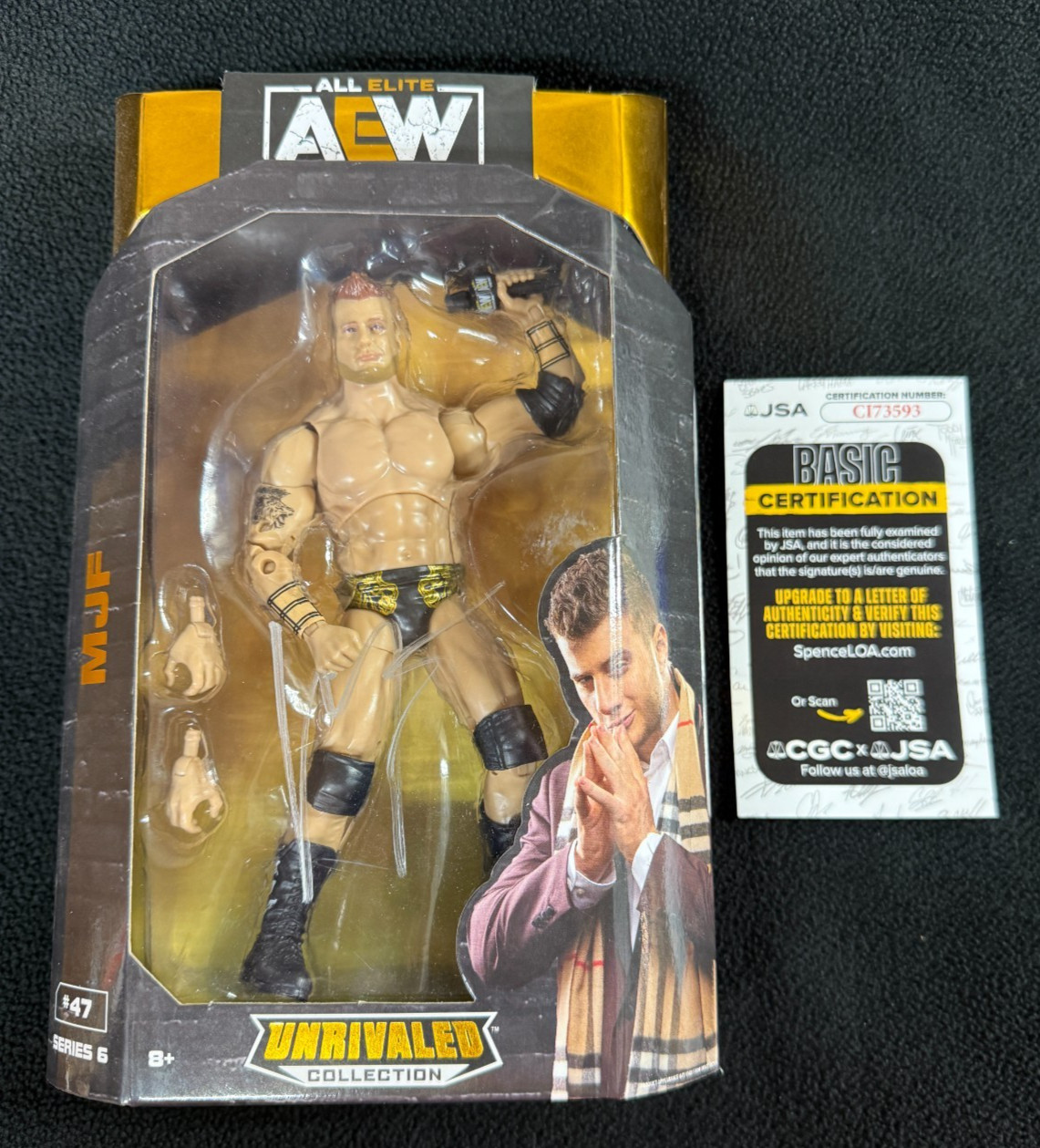 Maxwell Jacob Friedman MJF Signed AEW Series 6 Action Figure JSA COA