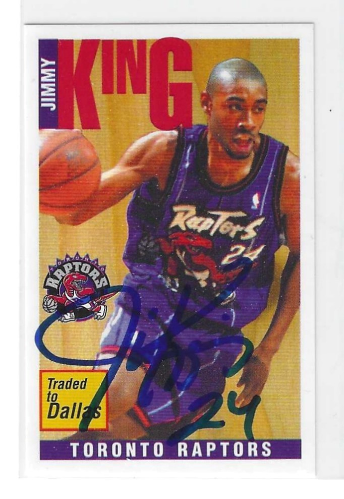 Jimmy King Signed 1996/97 Panini Sticker Card #131 Toronto Raptors