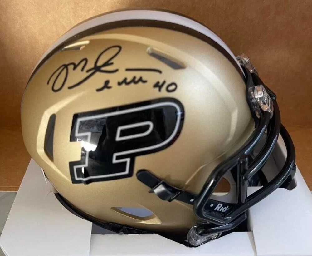 MIKE ALSTOTT PURDUE SIGNED MINI HELMET BECKETT AUTHENTICATED