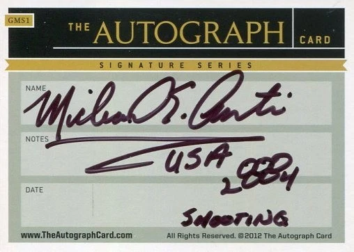 Michael Anti Olympic Silver Shooting 50 Metre Rifle Signed Autograph Card