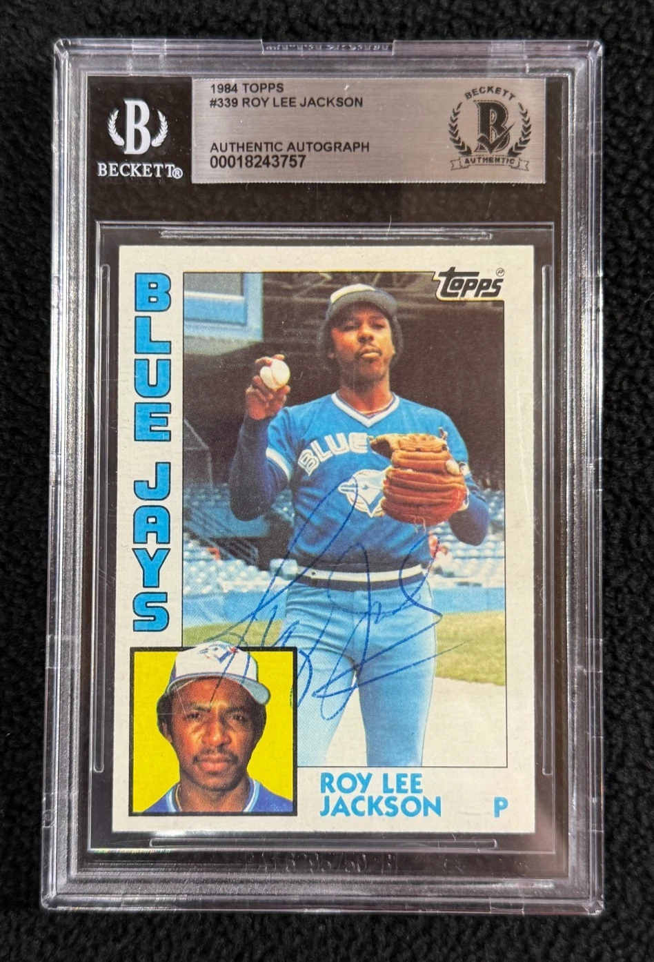 Roy Lee Jackson Signed 1984 Topps Card #339 BAS Certified Toronto Blue Jays