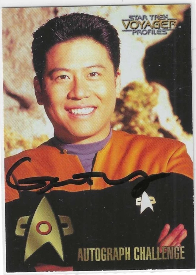 Garrett Wang Signed 1998 Fleer Star Trek Voyager Card Harry Kim