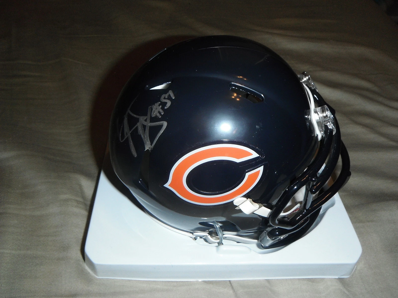 CHICAGO BEARS JON BOSTIC SIGNED RIDDELL SPEED MINI HELMET