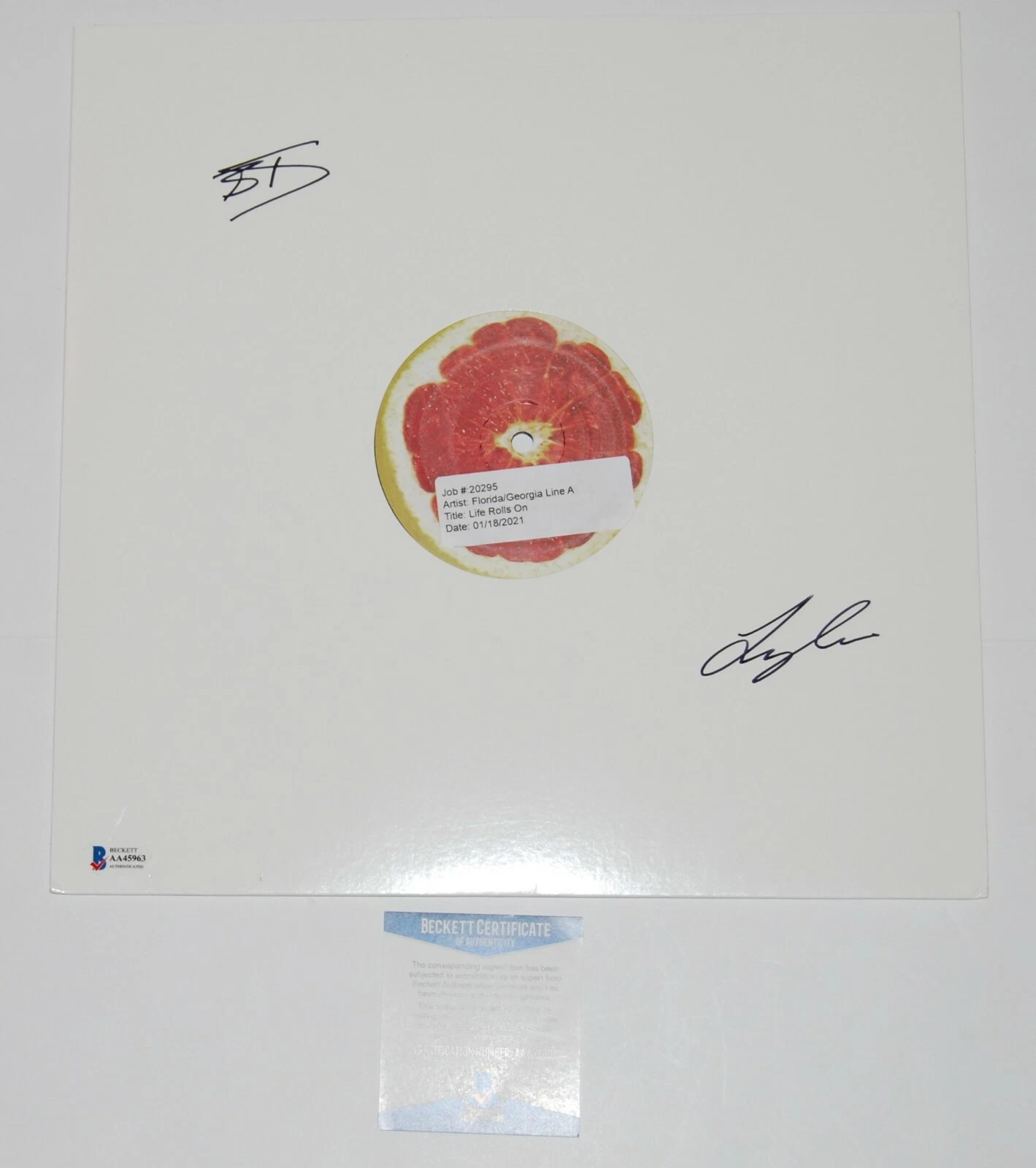FLORIDA GEORGIA LINE signed (LIFE ROLLS ON) Test Pressing LP BECKETT BAS AA45963