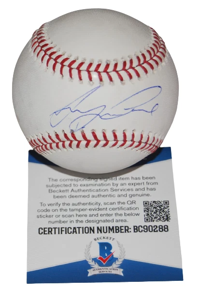 JORDYN ADAMS signed (LOS ANGELES ANGELS) OML baseball BECKETT BAS BC90288