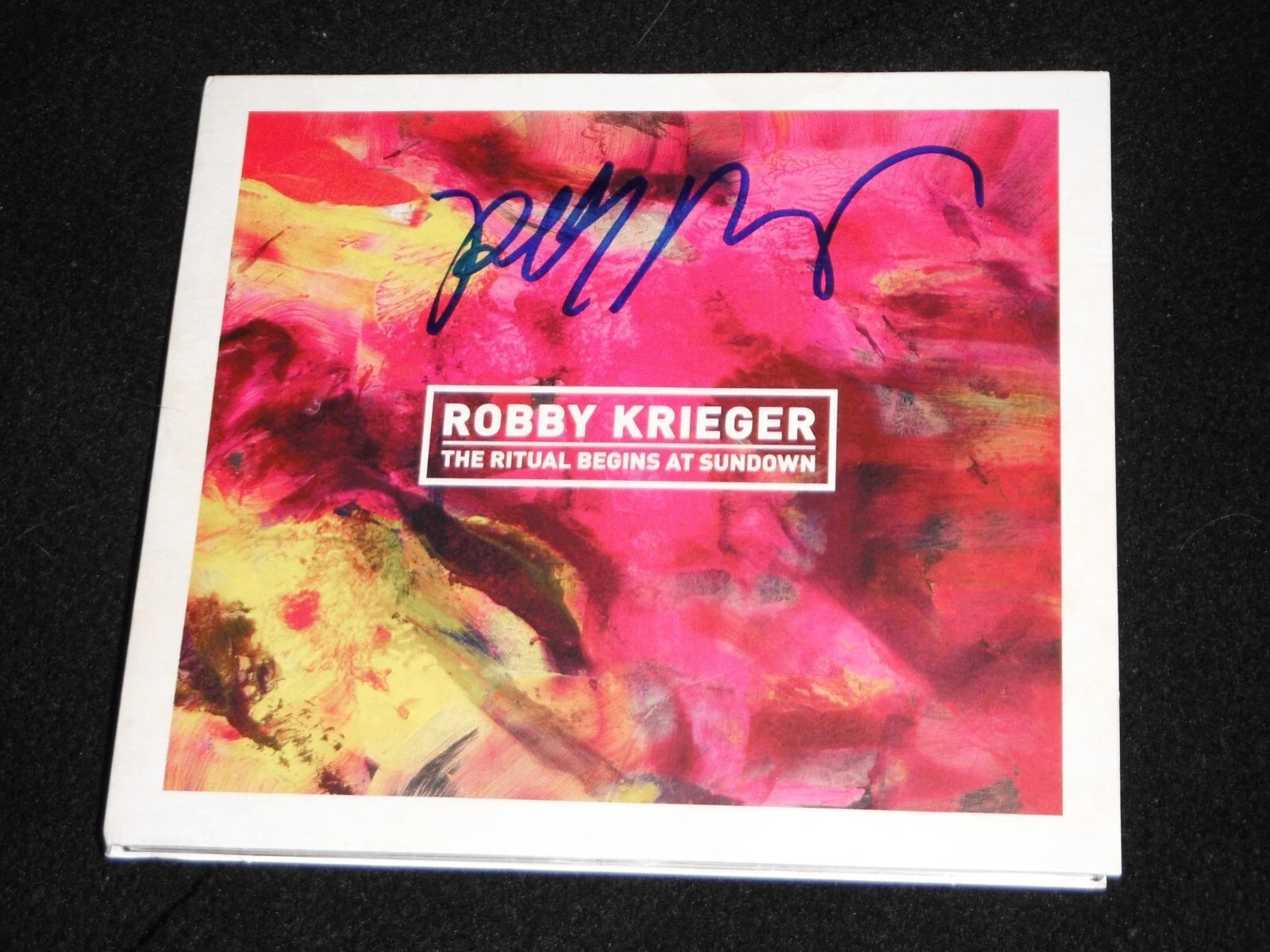 THE DOORS ROBBY KRIEGER SIGNED THE RITUAL BEGINS AT SUNDOWN CD COVER