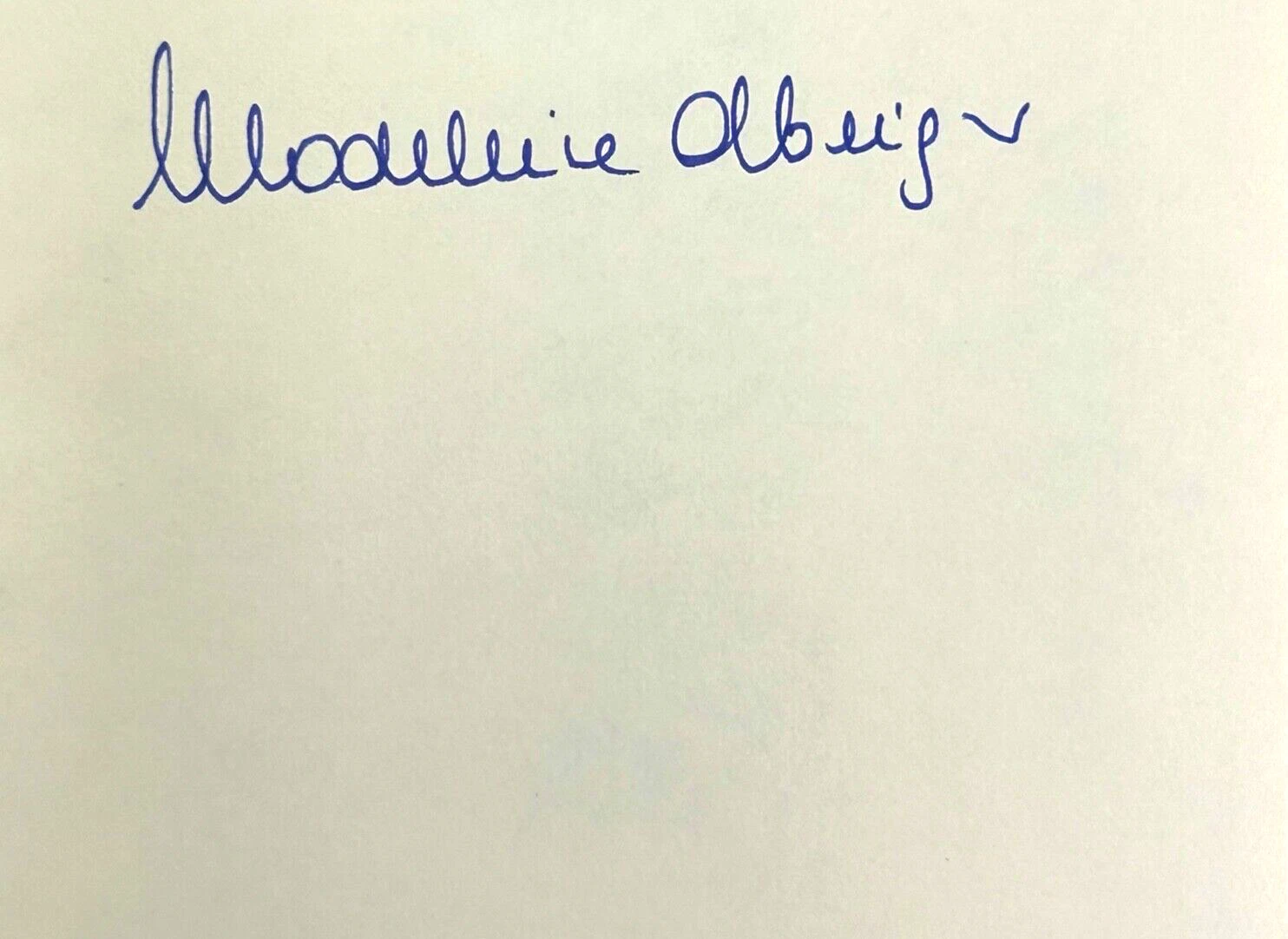 MADELEINE ALBRIGHT Signed Autograph Book 