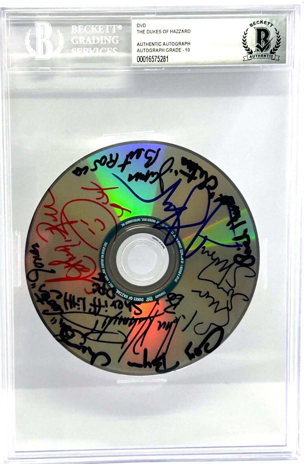 DUKES OF HAZZARD MULTI x9 Signed Slabbed Encapsulated DVD BAS 81 Grade 10