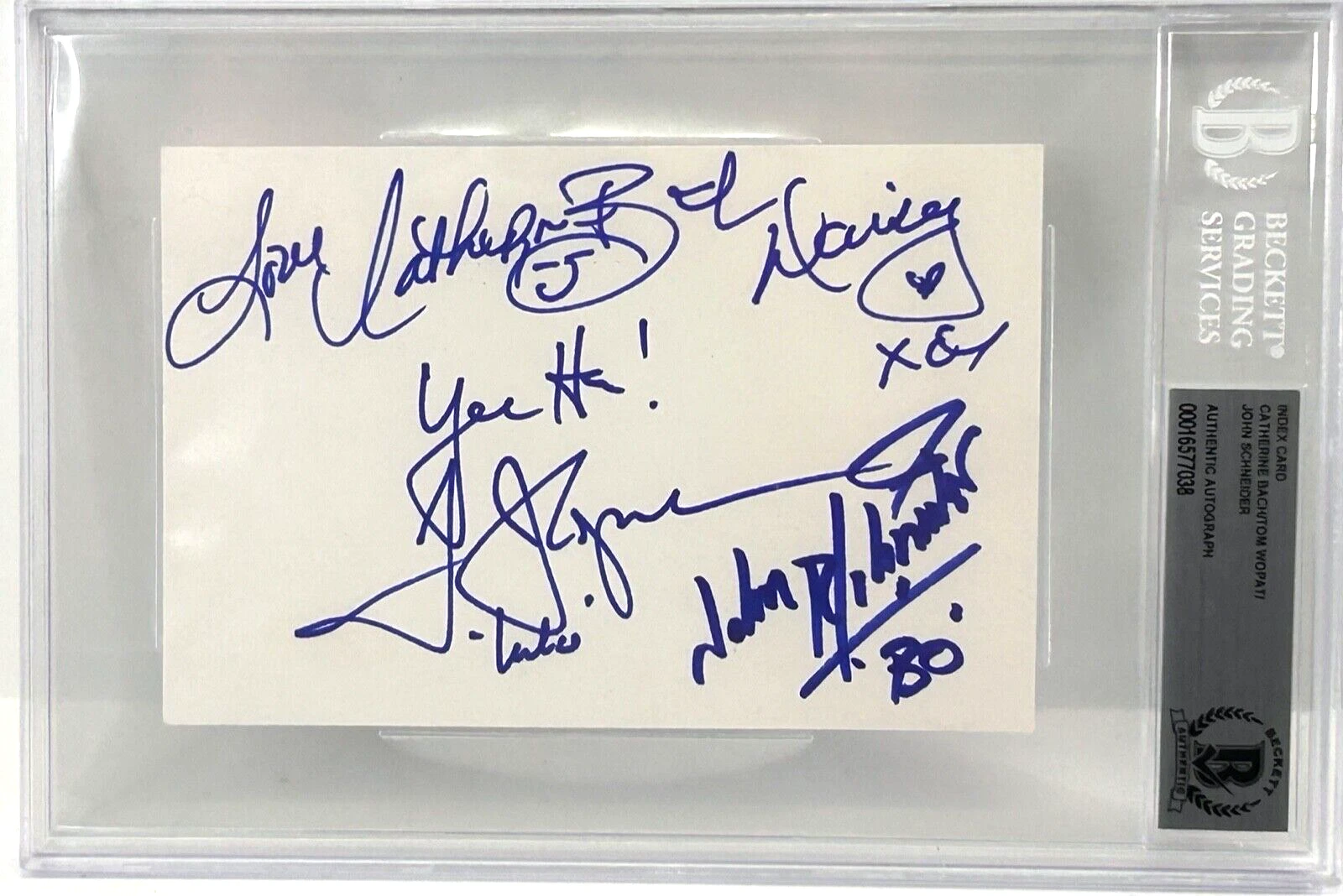 BACH SCHNEIDER WOPAT Signed Auto Slabbed Encapsulated Index Card BAS