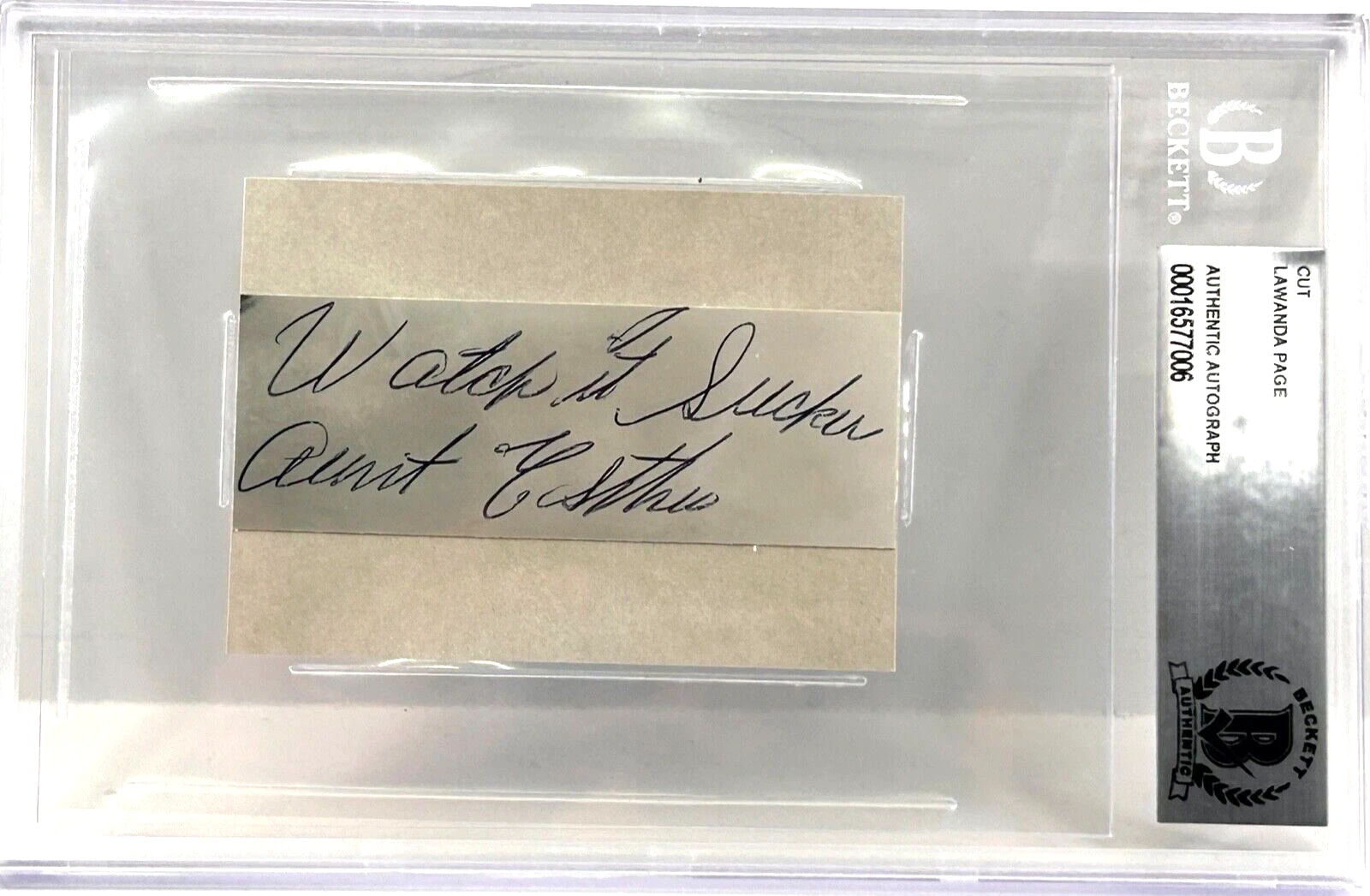 LAWANDA PAGE Signed Auto Slabbed Encapsulated Album Page BAS Sanford and Son